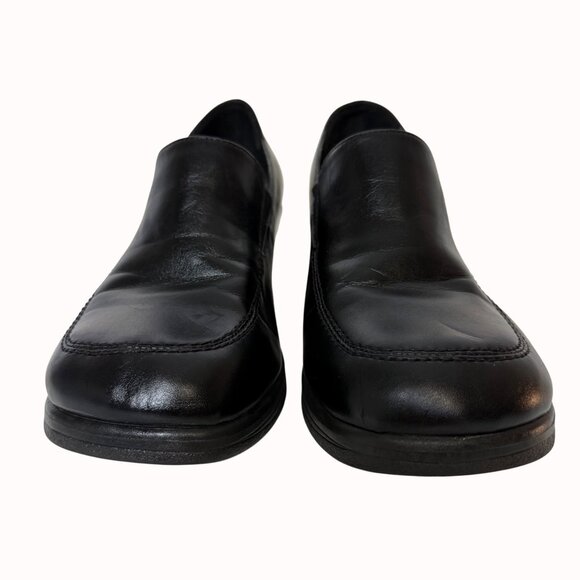 Route 66 Black Chunky Heel Loafers Vintage Y2k Platform Shoe Size 8.5 Slip On - Picture 16 of 16